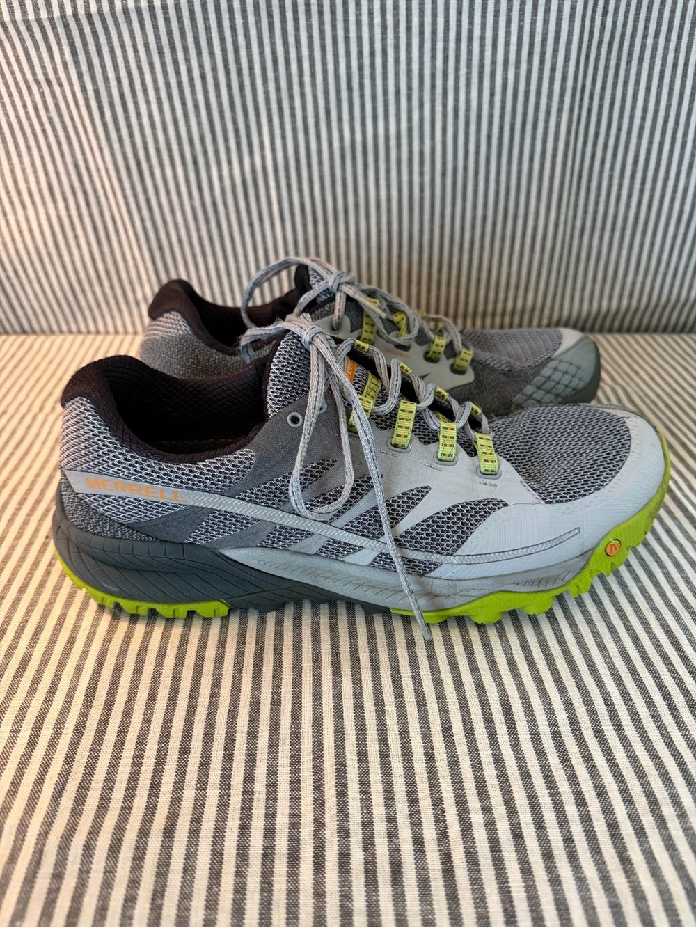 Merrell Men's Gray and Lime Green Trail Sneakers
